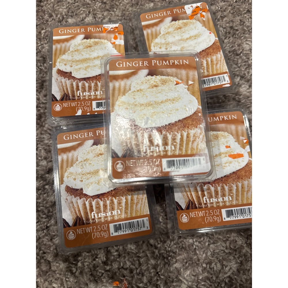 Lot of 5 Fusion Ginger Pumpkin Scented Wax Melts 2.5 oz Each Fall Home Fragrance